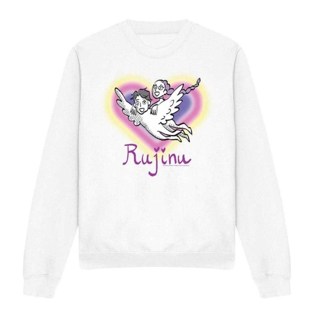K-Pop Demon Hunters Unisex Adult Huntrix Saja Boys Rujinu Heart Sweatshirt / Whi